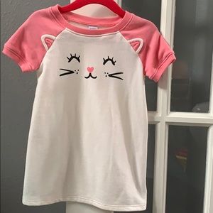 Pink and white tshirt dress